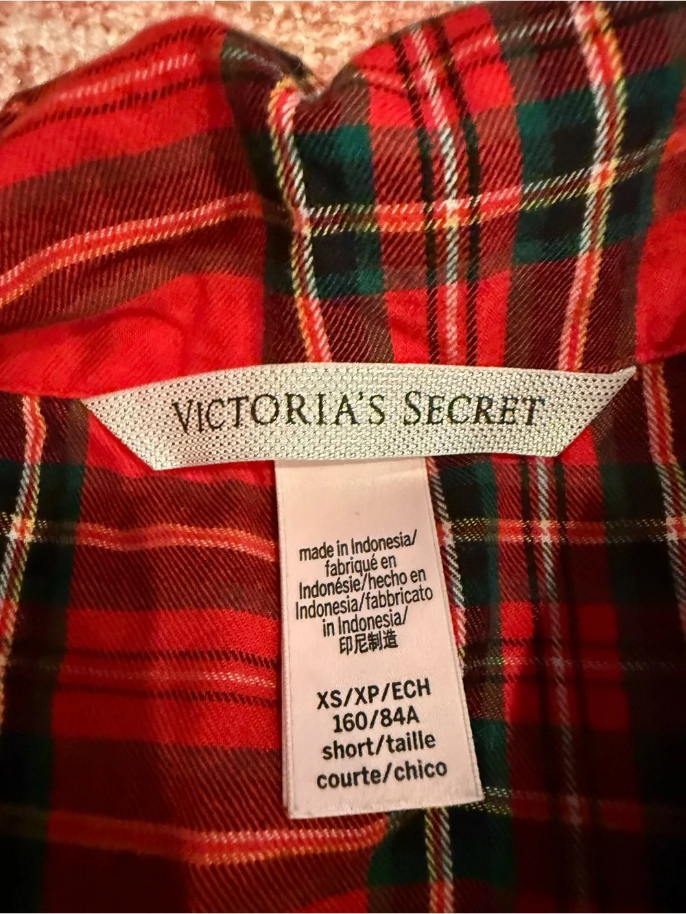 Victoria's Secret Red Plaid Cotton Pajama Set